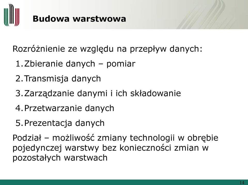 Zarządzanie danymi i ich składowanie 4.Przetwarzanie danych 5.