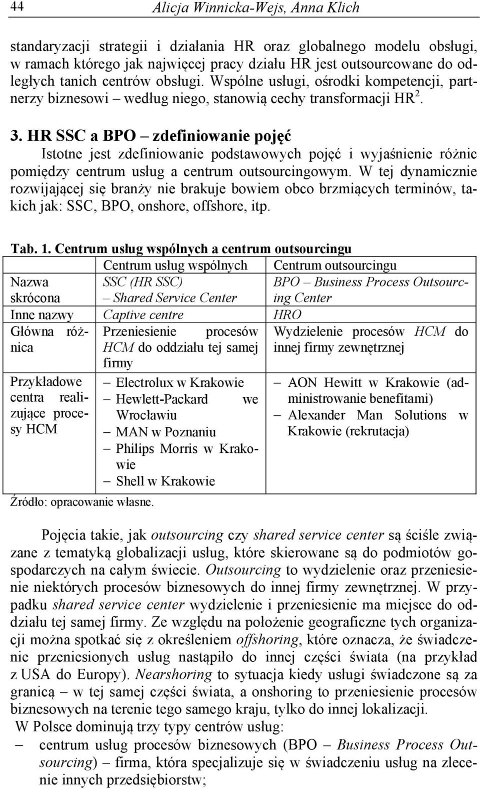 HR SSC a BPO zdefiniowanie pojęć Istotne jest zdefiniowanie podstawowych pojęć i wyjaśnienie różnic pomiędzy centrum usług a centrum outsourcingowym.