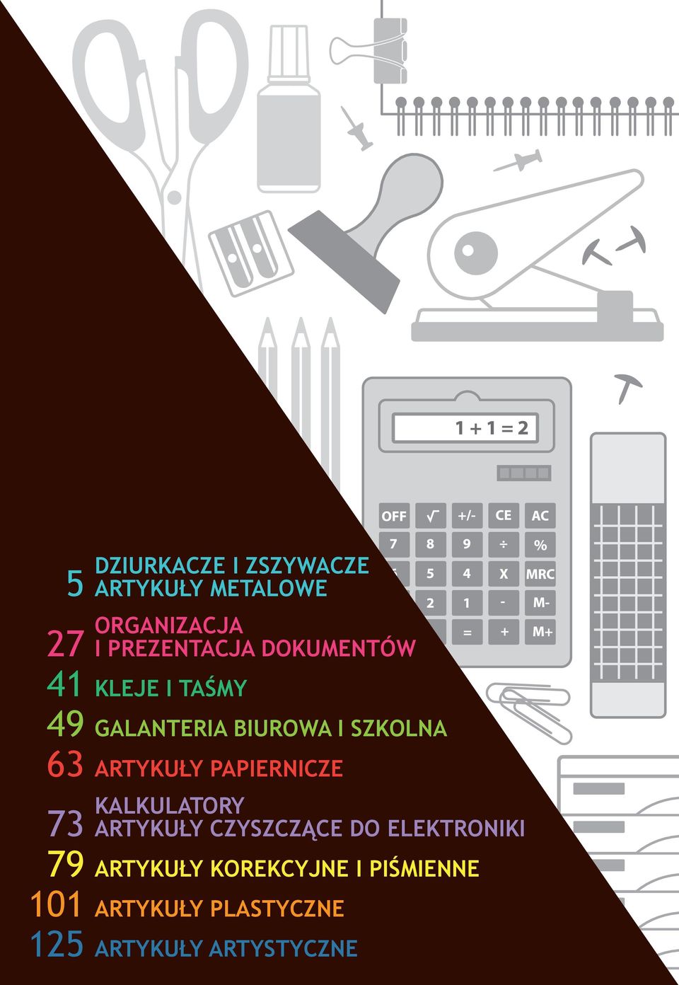 papiernicze 73 Kalkulatory artykuły czyszczące do elektroniki 79