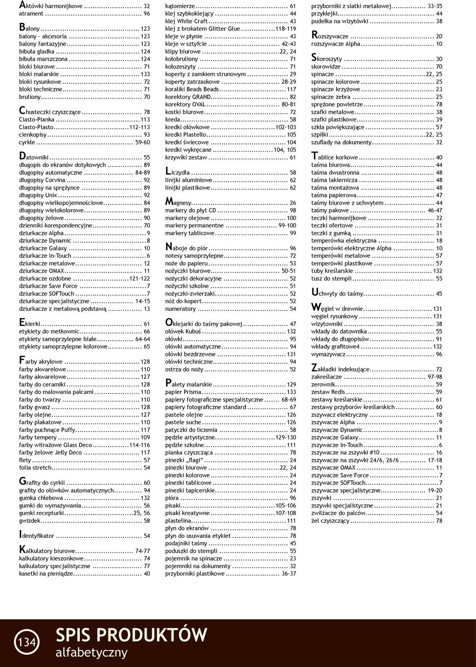 .. 55 długopis do ekranów dotykowych... 89 długopisy automatyczne... 84 89 długopisy Corvina... 92 długopisy na sprężynce... 89 długopisy Unix... 92 długopisy wielkopojemnościowe.