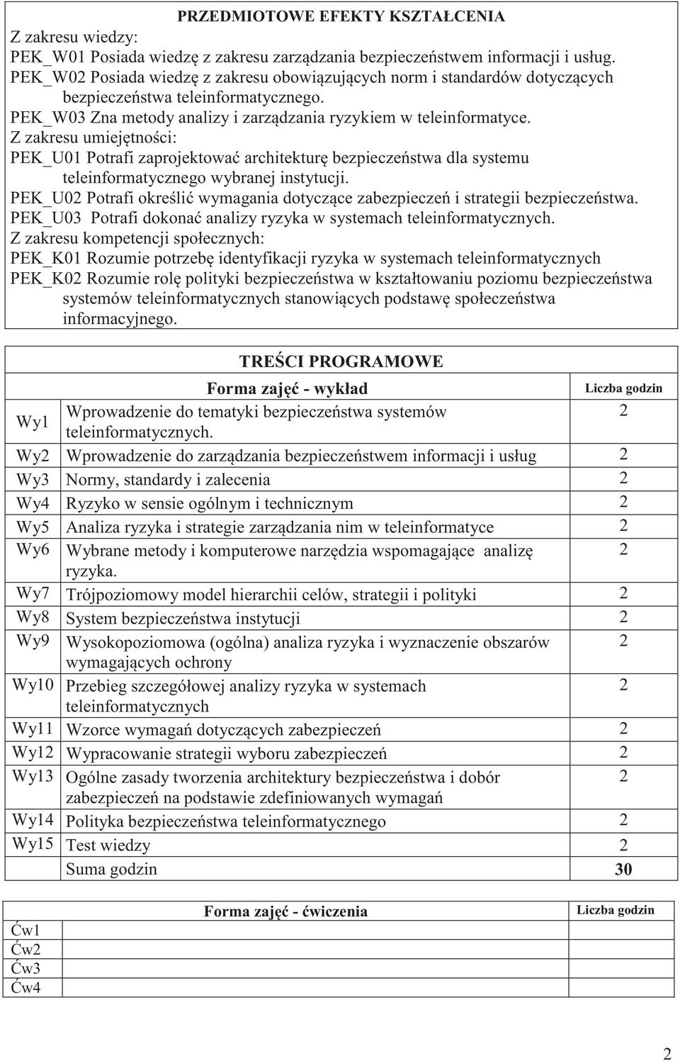 Z zakresu umiejętności: PEK_U01 Potrafi zaprojektować architekturę bezpieczeństwa dla systemu teleinformatycznego wybranej instytucji.