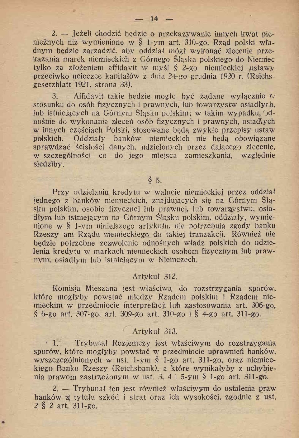 niemieckiej ustawy przeciwko ucieczce kapitałów z dnia 24-go grudnia 1920 r. (Reichsgesetzblatt 1921, strona 33