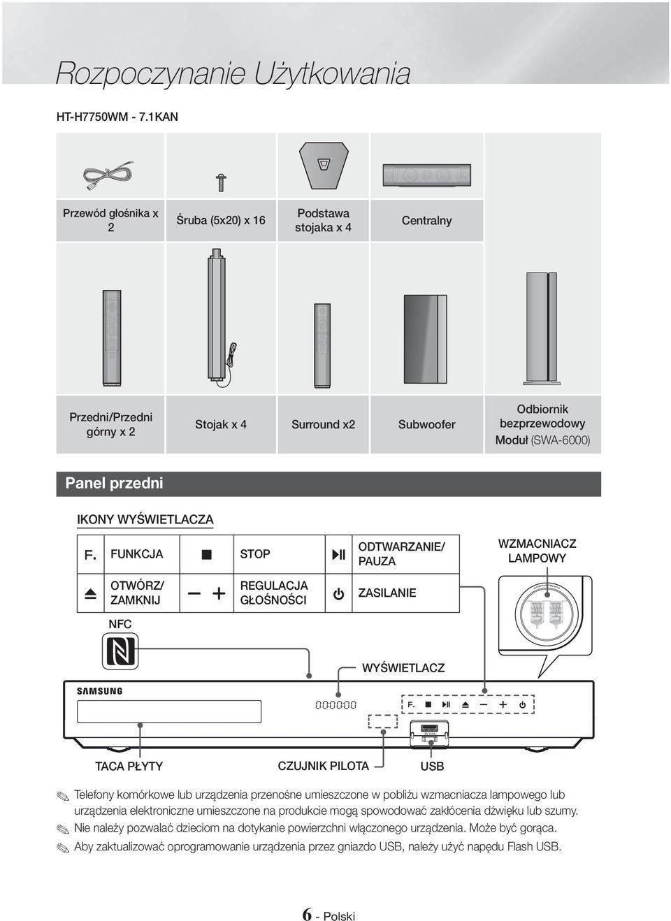 WYŚWIETLACZA FUNKCJA STOP ODTWARZANIE/ PAUZA WZMACNIACZ LAMPOWY OTWÓRZ/ ZAMKNIJ REGULACJA GŁOŚNOŚCI ZASILANIE NFC WYŚWIETLACZ 5V 0.