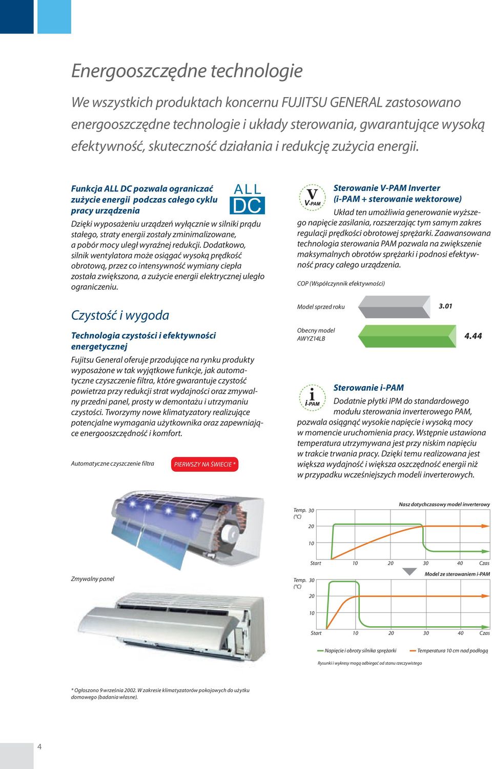 Funkcja ALL DC pozwala ograniczać zużycie energii podczas całego cyklu pracy urządzenia Dzięki wyposażeniu urządzeń wyłącznie w silniki prądu stałego, straty energii zostały zminimalizowane, a pobór