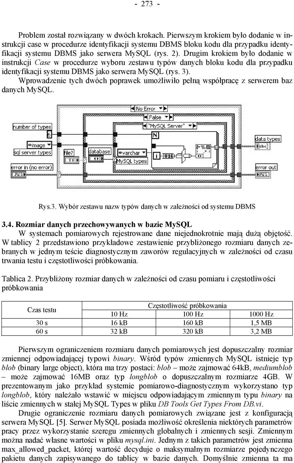 Drugim krokiem było dodanie w instrukcji Case w procedurze wyboru zestawu typów danych bloku kodu dla przypadku identyfikacji systemu DBMS jako serwera MySQL (rys. 3).