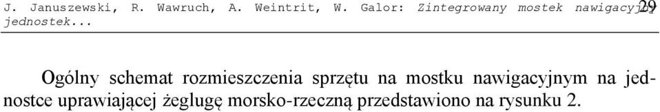 .. Ogólny schemat rozmieszczenia sprzętu na mostku