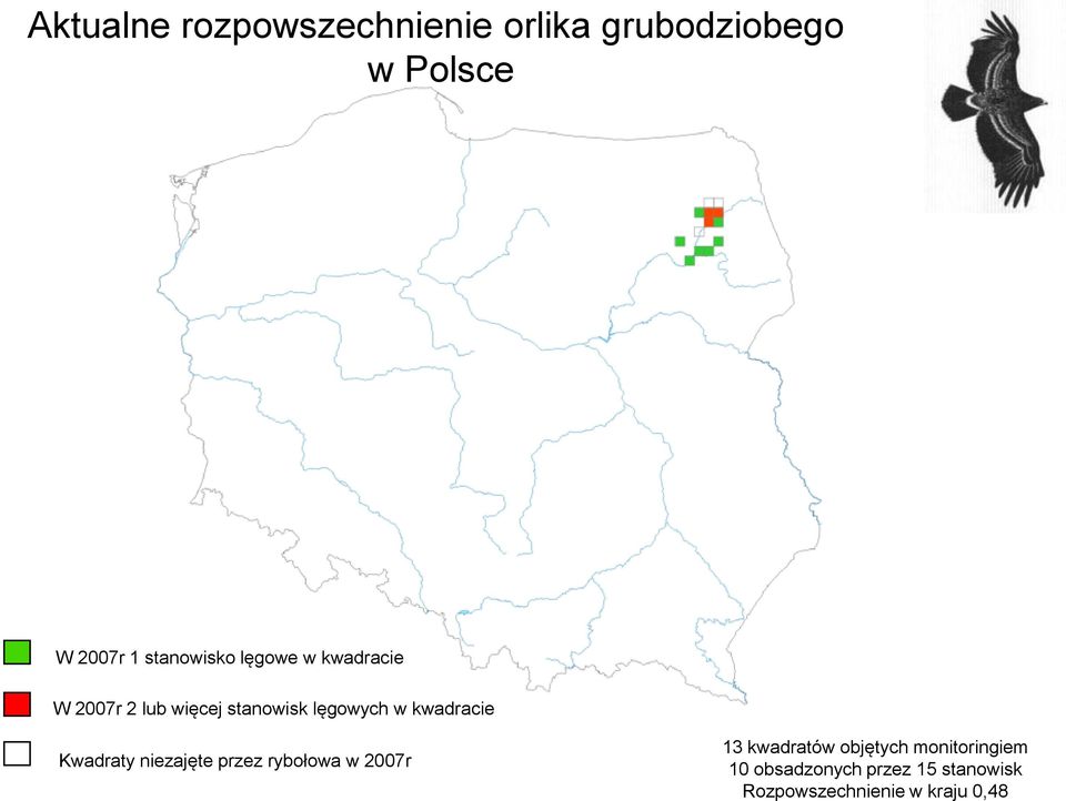 kwadracie Kwadraty niezajęte przez rybołowa w 2007r 13 kwadratów