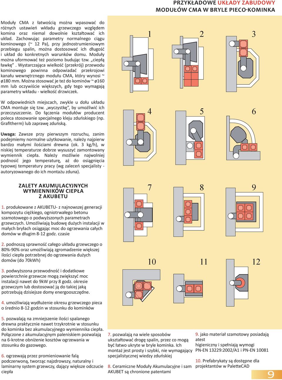 ciepłą ławkę. Wystarczająca wielkść (przekrój) przewdu kminweg pwinna dpwiadać przekrjwi kanału wewnętrzneg mdułu CMA, który wynsi ~ ø180 mm.
