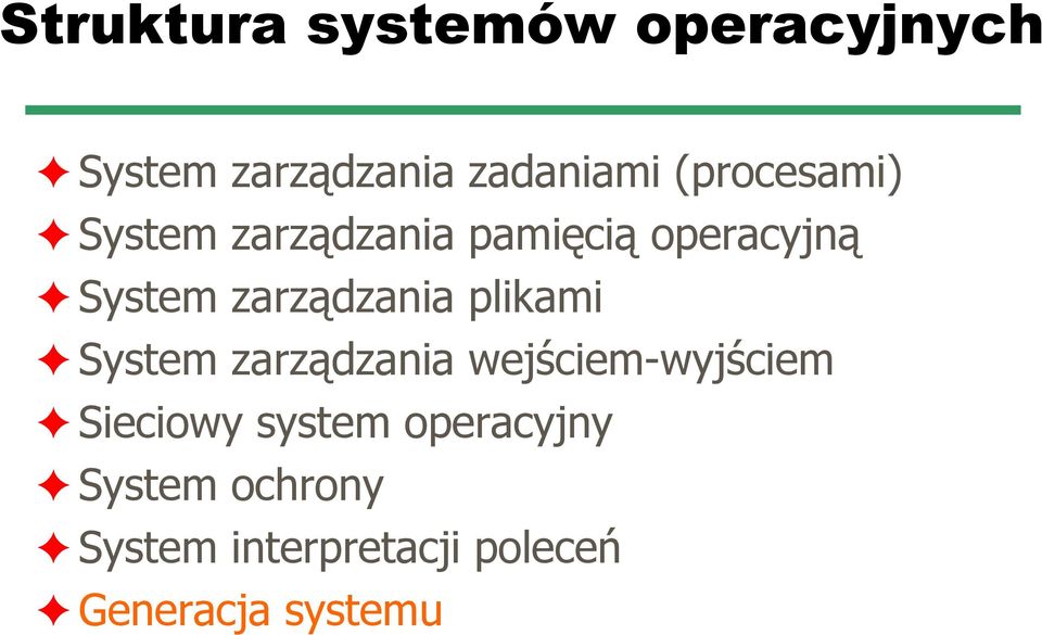 zarządzania plikami System zarządzania wejściem-wyjściem Sieciowy