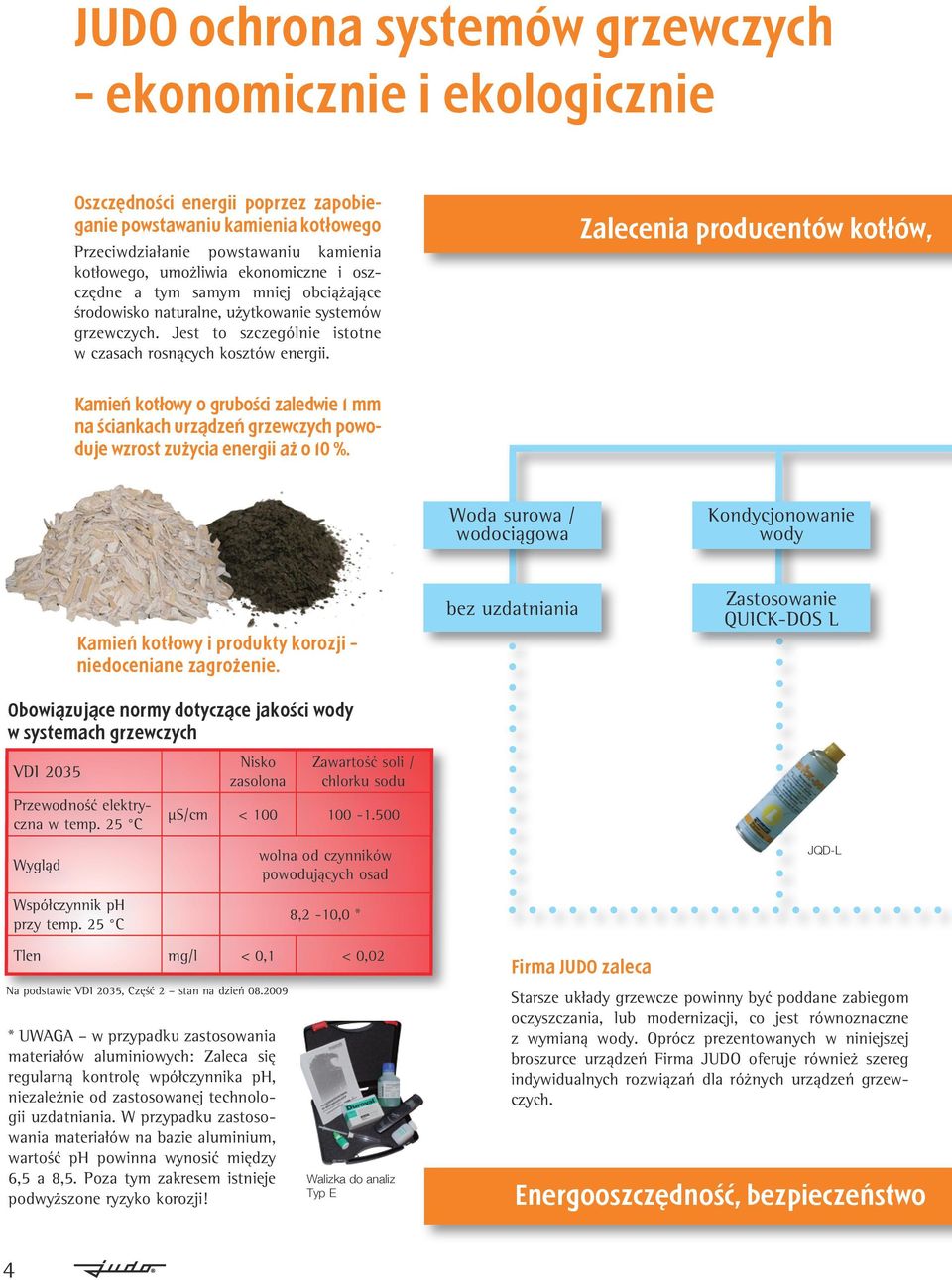 Zalecenia producentów kotłów, Kamień kotłowy o grubości zaledwie 1 mm na ściankach urządzeń grzewczych powoduje wzrost zużycia energii aż o 10 %.