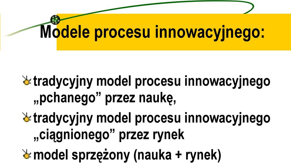 tradycyjny model procesu innowacyjnego