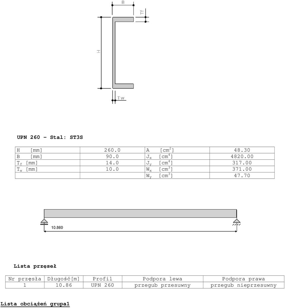 0 W x [cm 3 ] 371.00 W y [cm 3 ] 47.