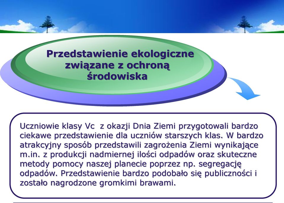 W bardzo atrakcyjny sposób przedstawili zagrożenia Ziemi wynikające m.in.