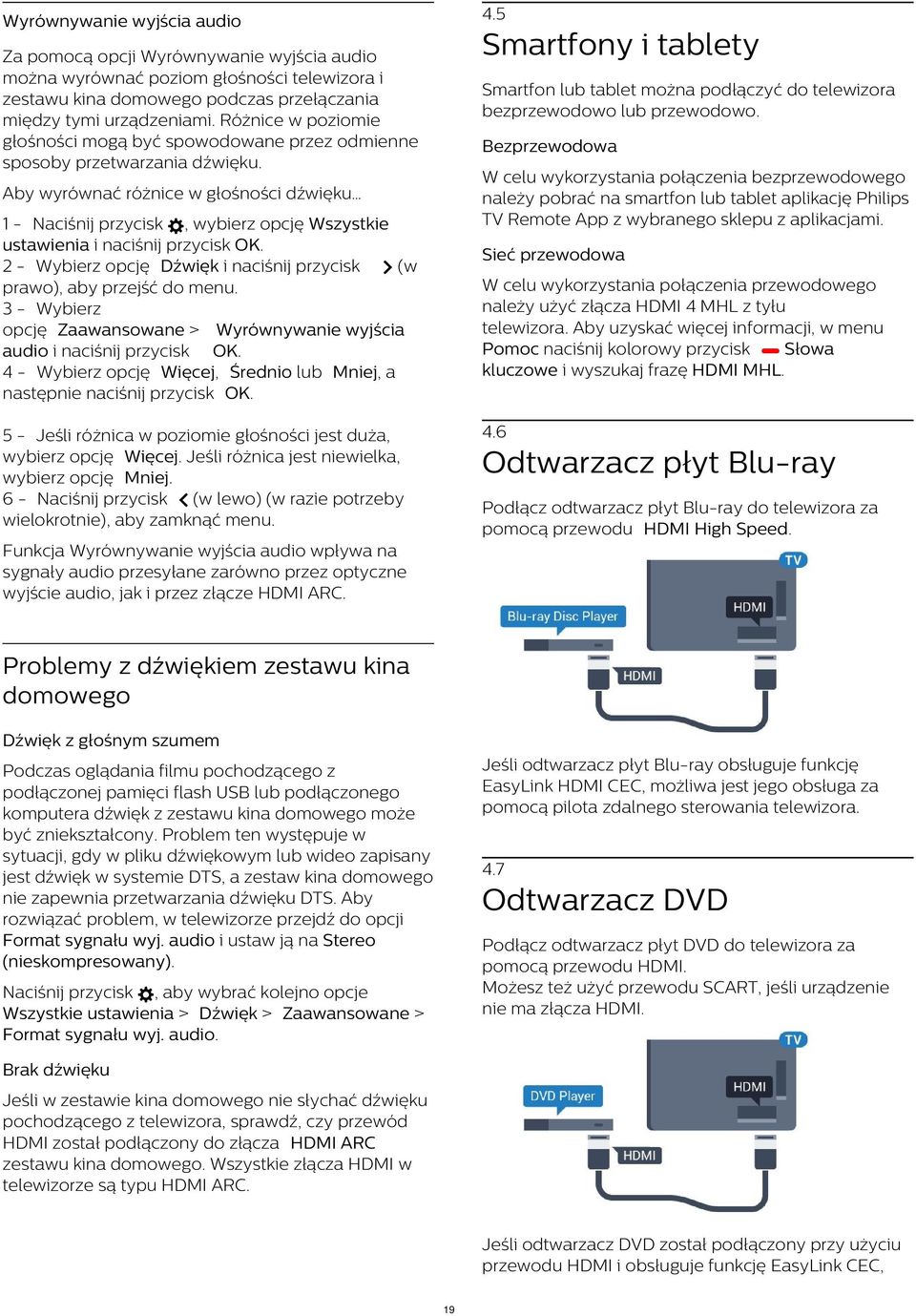 Bezprzewodowa W celu wykorzystania połączenia bezprzewodowego należy pobrać na smartfon lub tablet aplikację Philips TV Remote App z wybranego sklepu z aplikacjami.