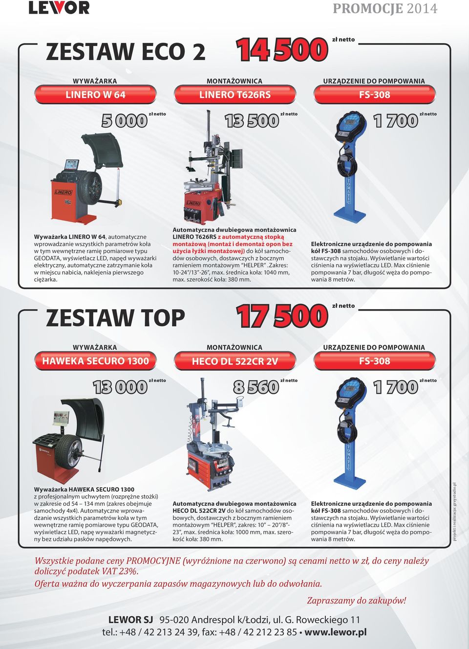 Automatyczna dwubiegowa montażownica LINERO T626RS z automatyczną stopką montażową (montaż i demontaż opon bez użycia łyżki montażowej) do kół samochodów osobowych, dostawczych z bocznym ramieniem