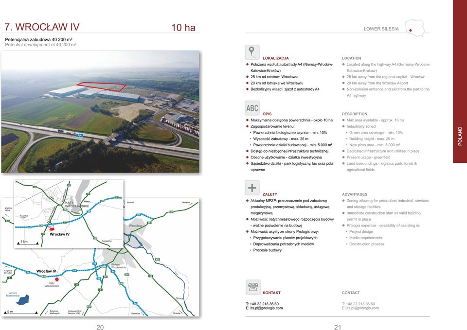 Airport Non-collision entrance and exit from the part to the highway OPIS Maksymalna dostępna powierzchnia - około 0 ha Zagospodarowanie terenu: Powierzchnia biologicznie czynna - min.