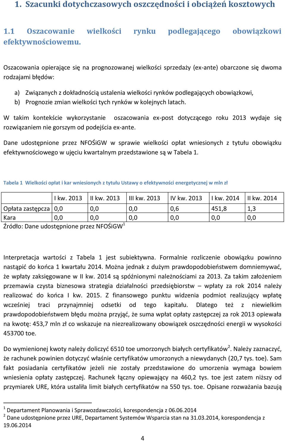 Prognozie zmian wielkości tych rynków w kolejnych latach. W takim kontekście wykorzystanie oszacowania ex-post dotyczącego roku 2013 wydaje się rozwiązaniem nie gorszym od podejścia ex-ante.