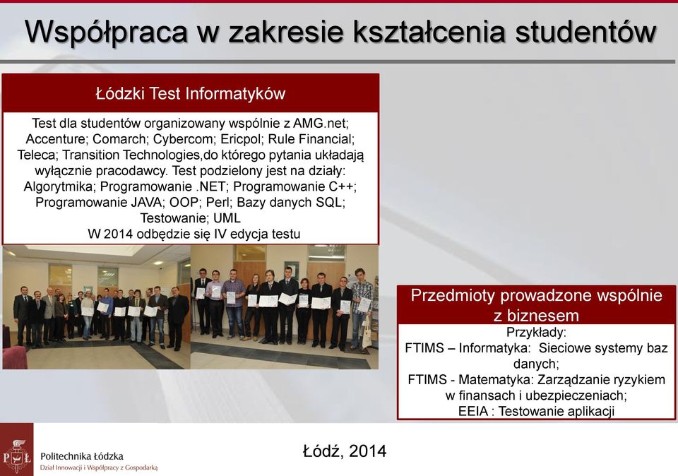 Test podzielony jest na działy: Algorytmika; Programowanie.