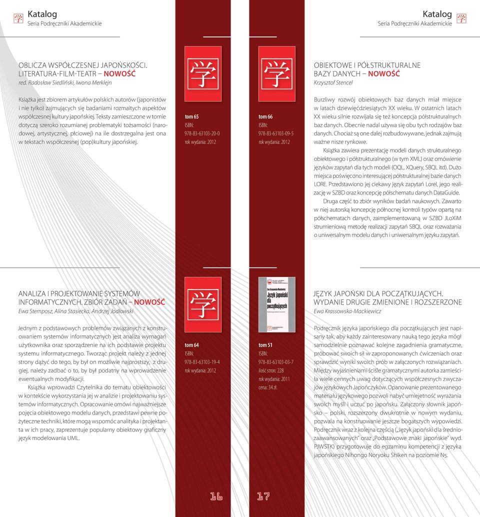 rozmaitych aspektów współczesnej kultury japońskiej.