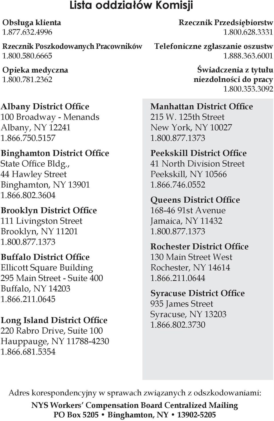 3604 Brooklyn District Office 111 Livingston Street Brooklyn, NY 11201 1.800.877.1373 Buffalo District Office Ellicott Square Building 295 Main Street - Suite 400 Buffalo, NY 14203 1.866.211.