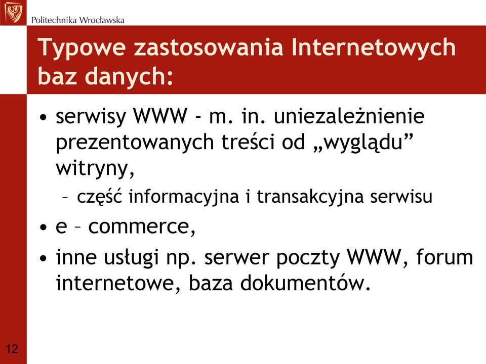 część informacyjna i transakcyjna serwisu e commerce, inne