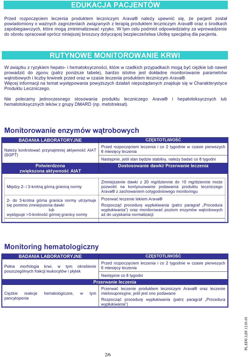 W tym celu podmiot odpowiedzialny za wprowadzenie do obrotu opracował oprócz niniejszej broszury dotyczącej bezpieczeństwa Ulotkę specjalną dla pacjenta.