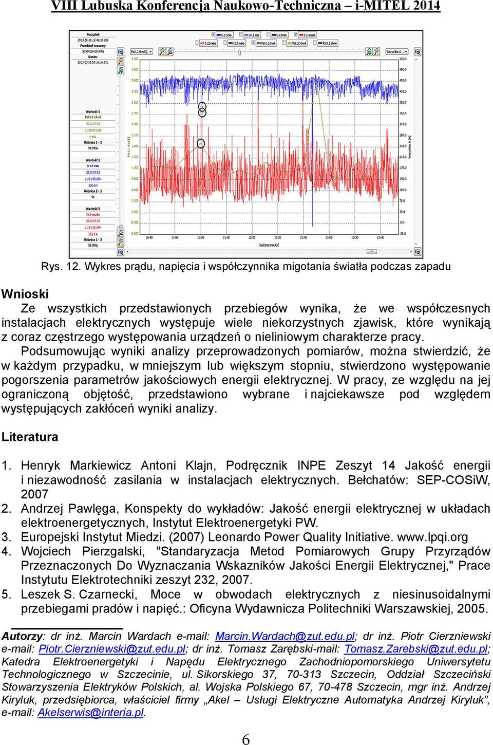 niekorzystnych zjawisk, które wynikają z coraz częstrzego występowania urządzeń o nieliniowym charakterze pracy.