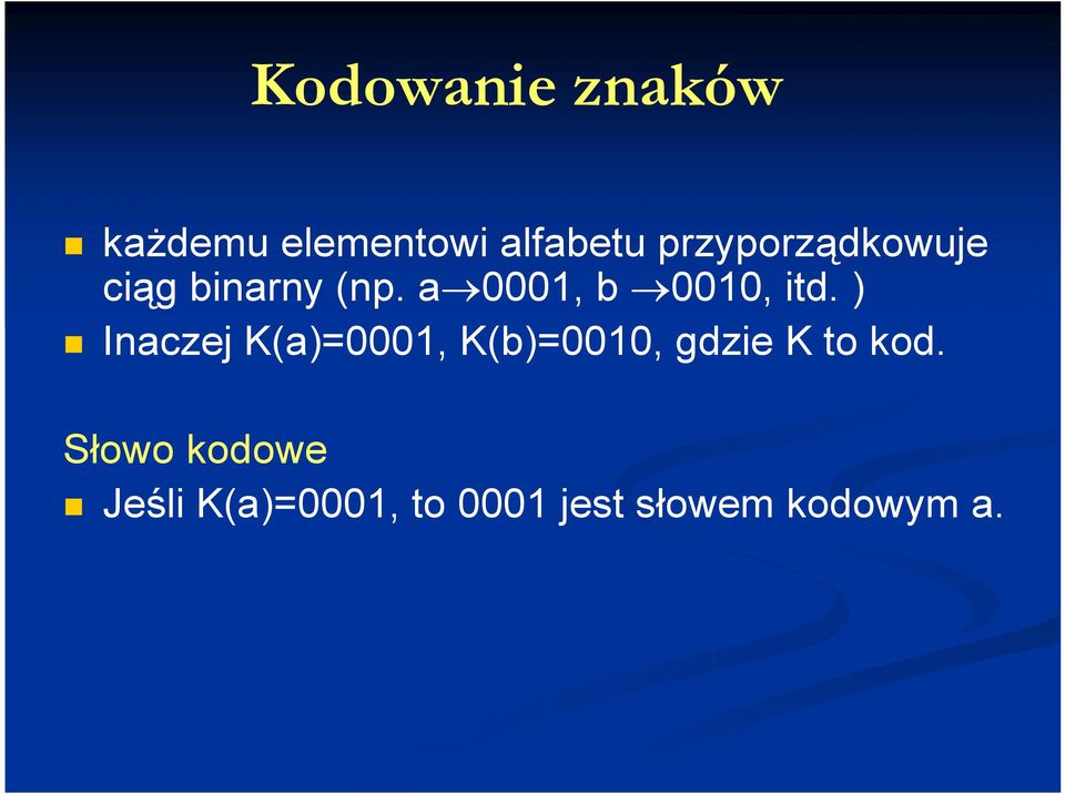 a 0001, b 0010, itd.