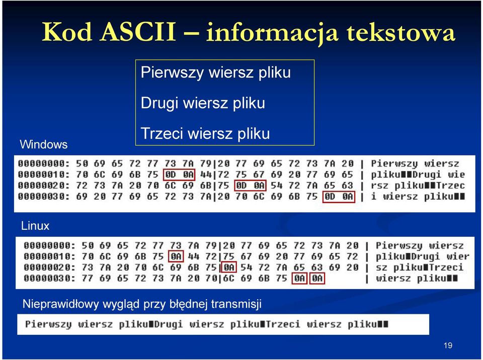 pliku Windows Trzeci wiersz pliku