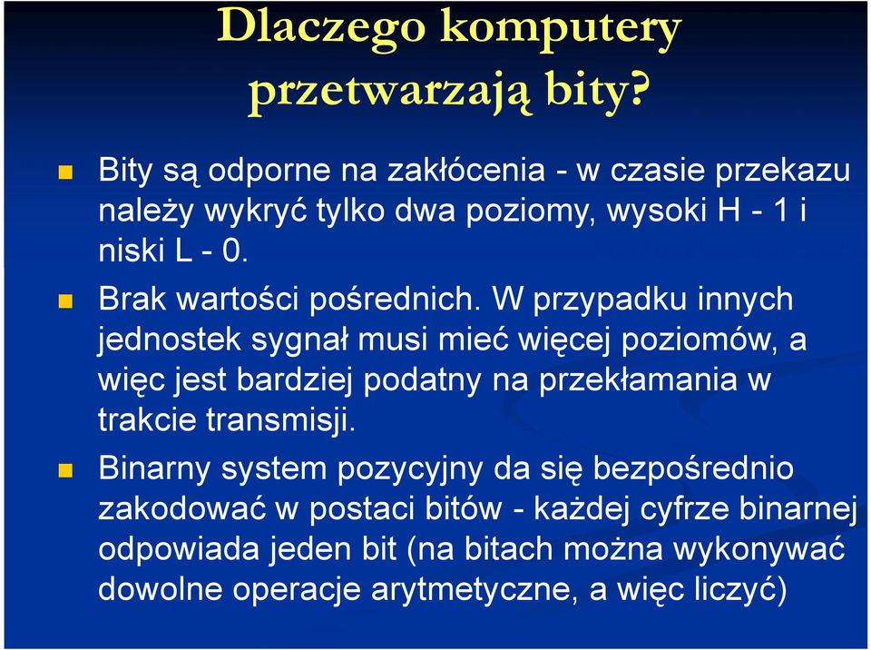 Brak wartości pośrednich.