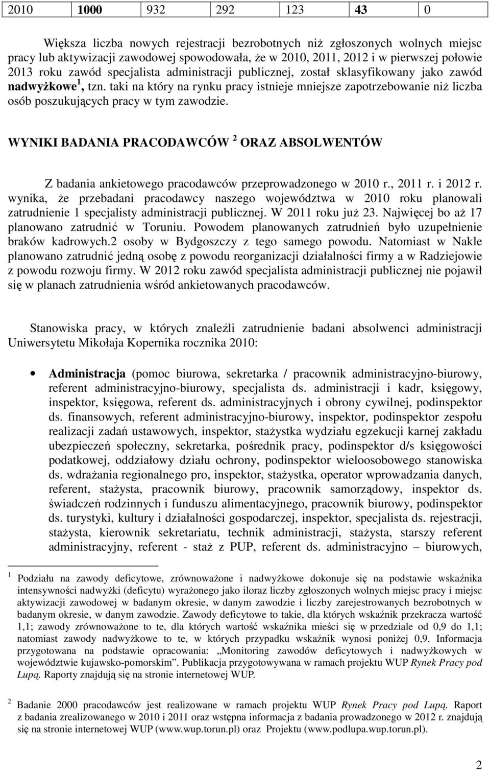 taki na który na rynku pracy istnieje mniejsze zapotrzebowanie niż liczba osób poszukujących pracy w tym zawodzie.
