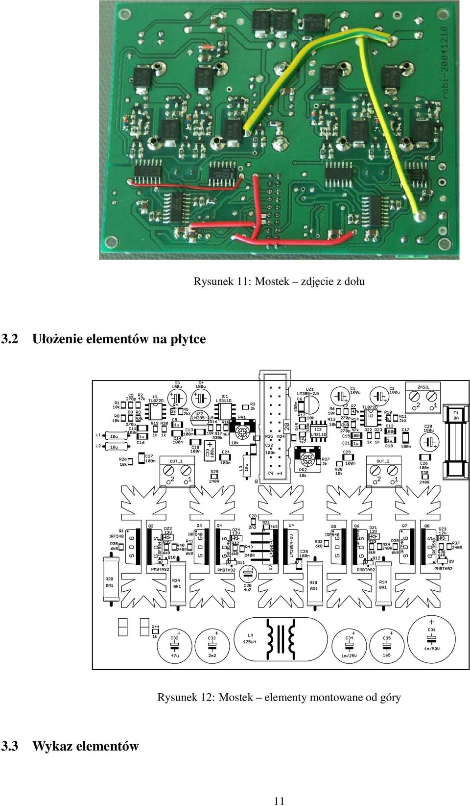 Rysunek 12: Mostek elementy