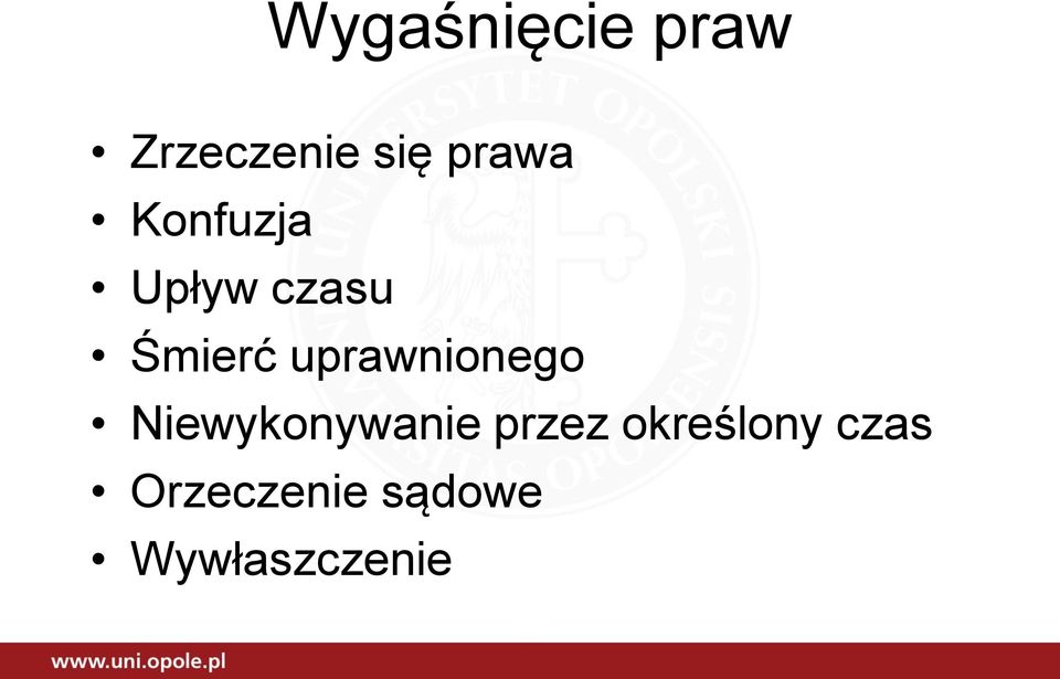 uprawnionego Niewykonywanie przez