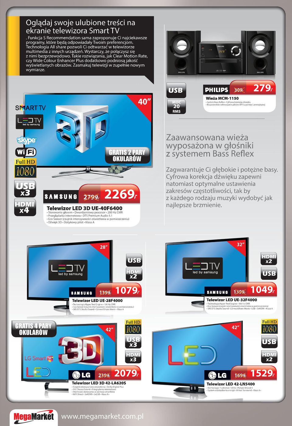 Takie rozwiązania, jak Clear Motion Rate, czy Wide Colour Enhancer Plus dodatkowo podniosą jakość wyświetlanych obrazów. Zasmakuj telewizji w zupełnie nowym wymiarze.