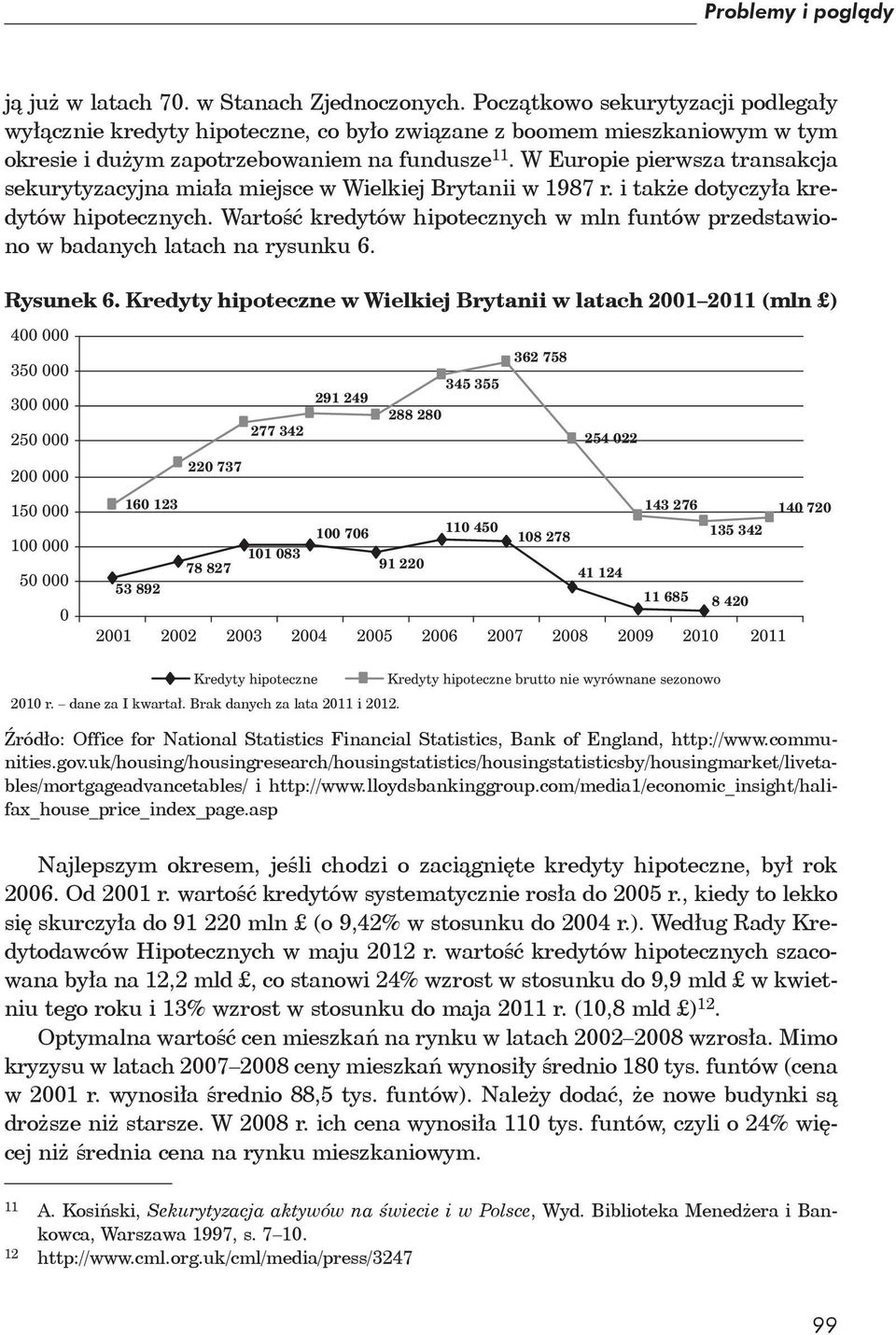 W Europie pierwsza transakcja sekurytyzacyjna mia a miejsce w Wielkiej Brytanii w 1987 r. i tak e dotyczy a kredytów hipotecznych.