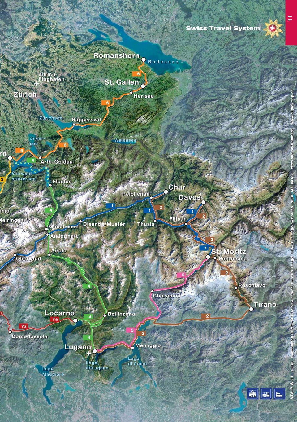 7a 5 Domodossola 4 Lugano Romanshorn 6 St. Gallen 2 5 Chiavenna 2 2 Menaggio Chur Davos 2 1 1 2 Filisur Thusis 1 St.