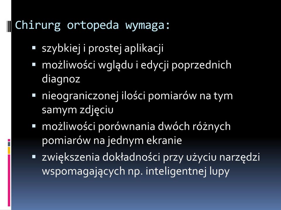 zdjęciu możliwości porównania dwóch różnych pomiarów na jednym ekranie