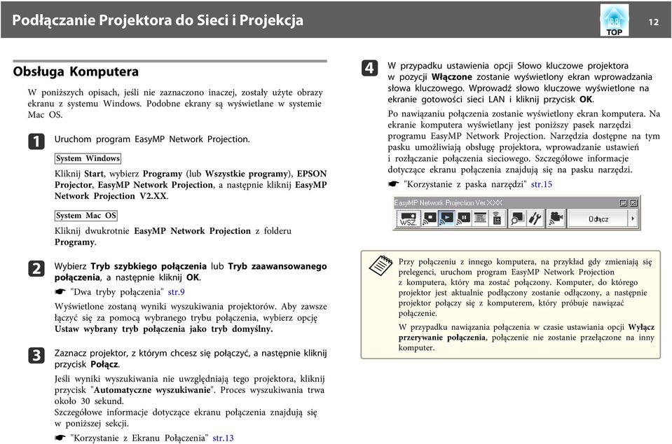 XX. d W przypdku ustwieni opcji Słowo kluczowe projektor w pozycji Włączone zostnie wyświetlony ekrn wprowdzni słow kluczowego.