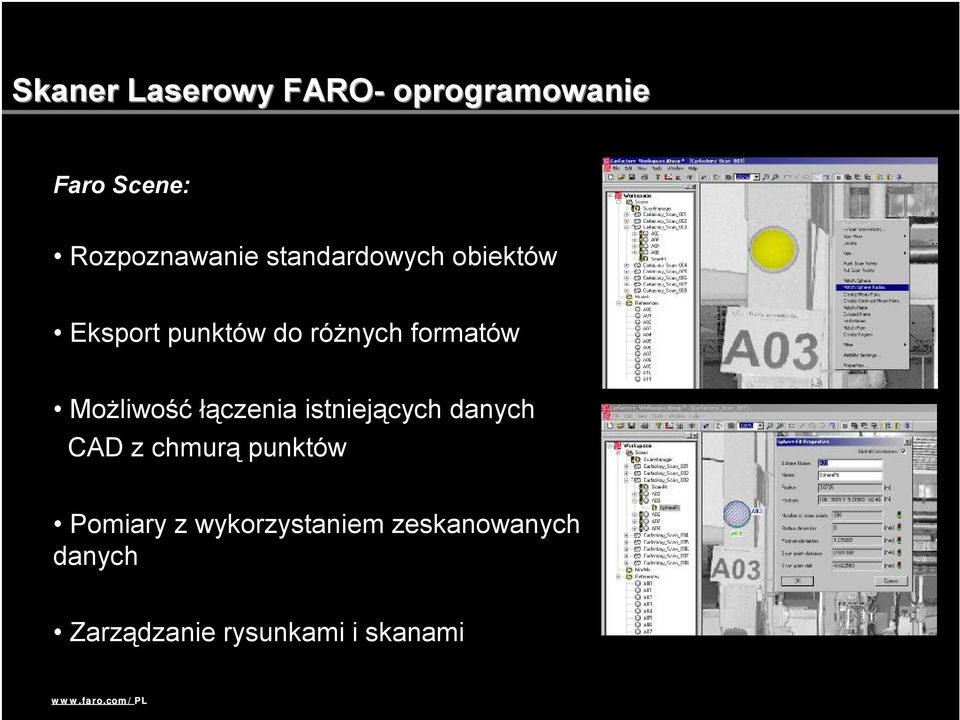 Możliwość łączenia istniejących danych CAD z chmurą punktów