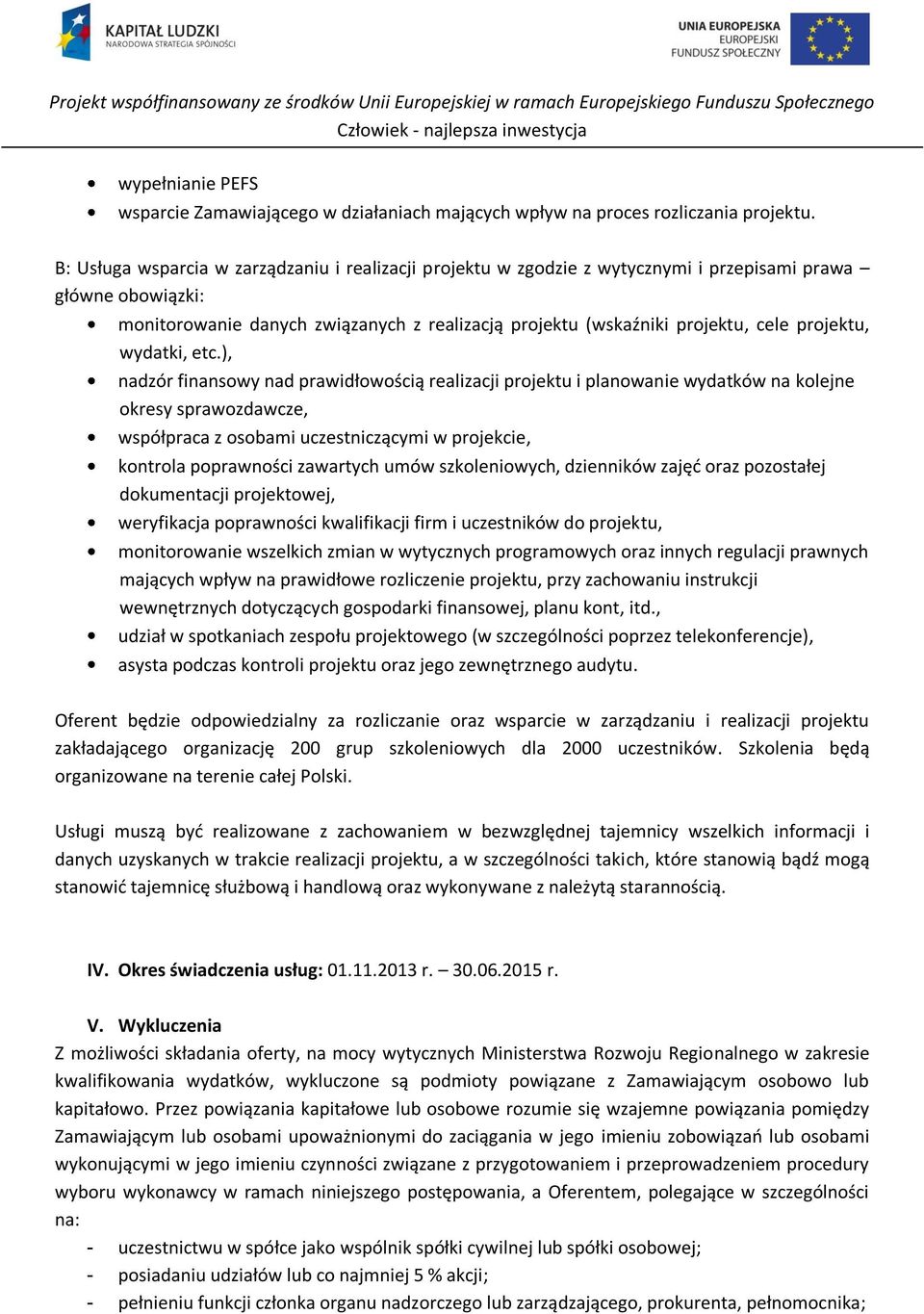 projektu, wydatki, etc.