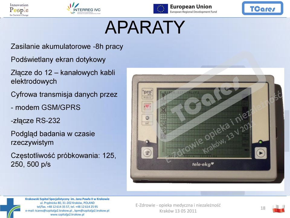 transmisja danych przez - modem GSM/GPRS -złącze RS-232 Podgląd