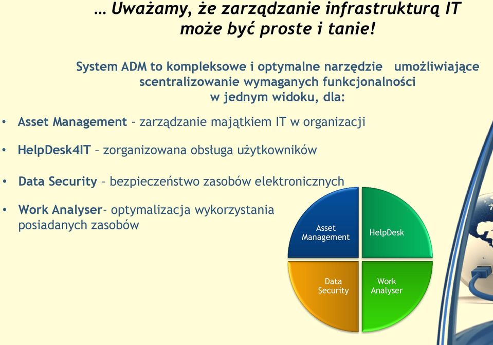 widoku, dla: Asset Management - zarządzanie majątkiem IT w organizacji HelpDesk4IT zorganizowana obsługa użytkowników