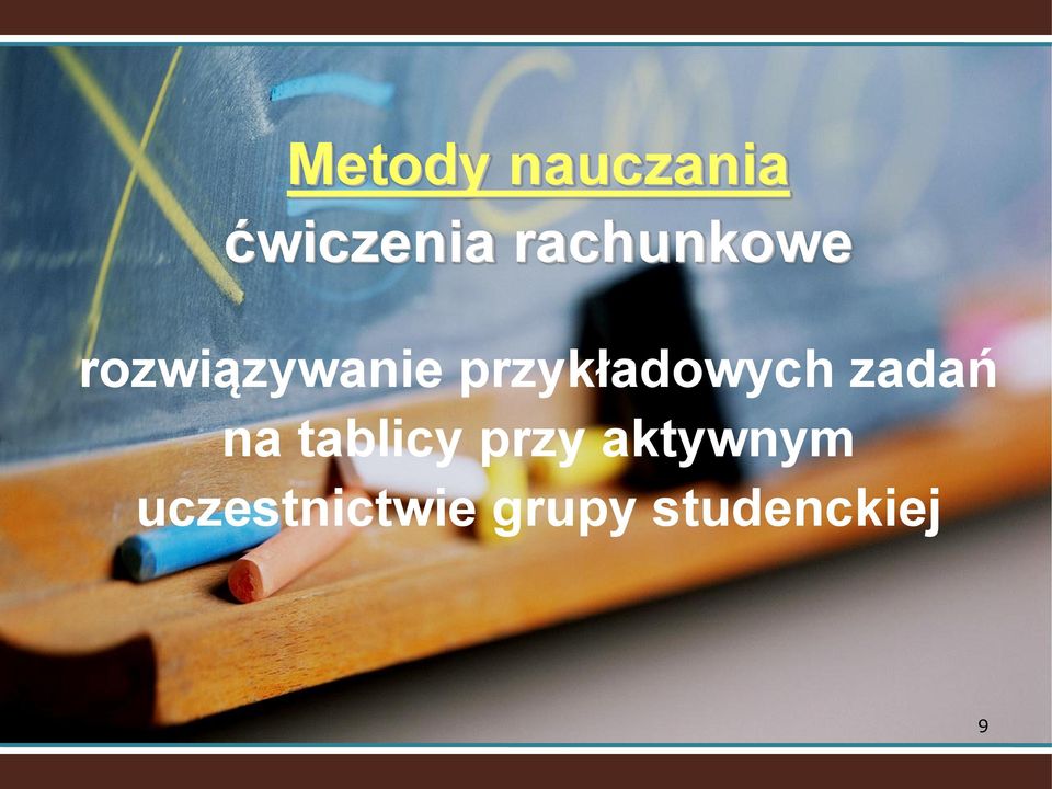 przykładowych zadań na tablicy