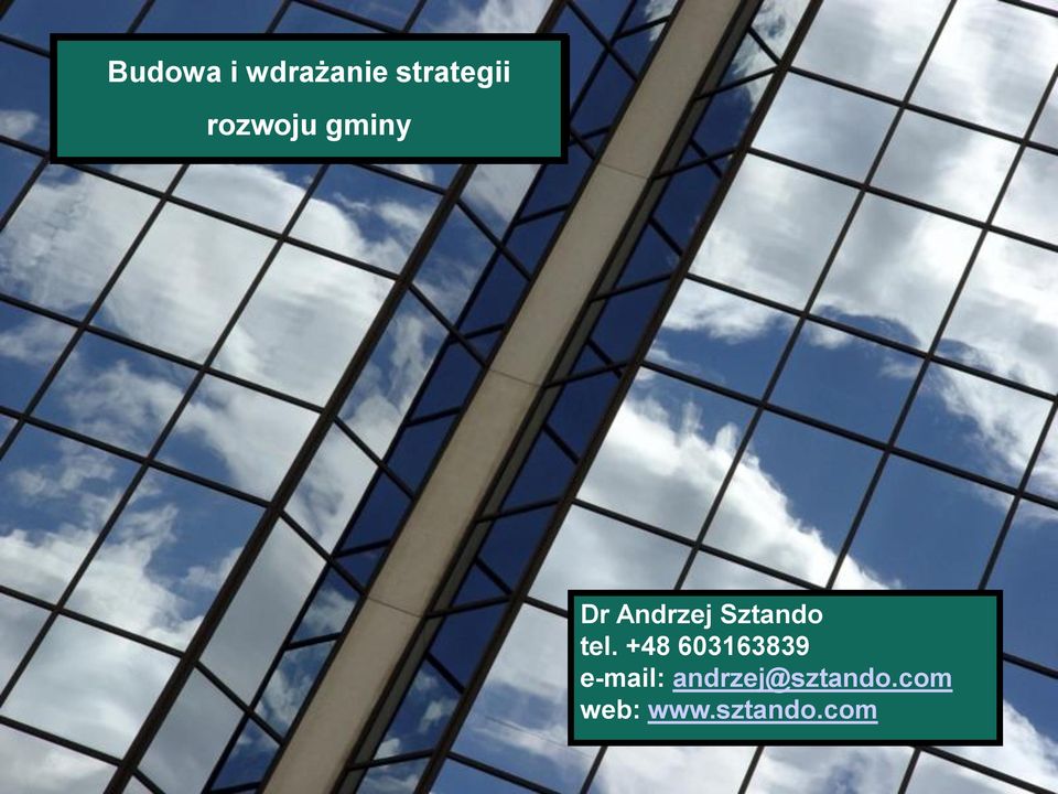 szkoleniowe rozwoju gminy Dr Andrzej