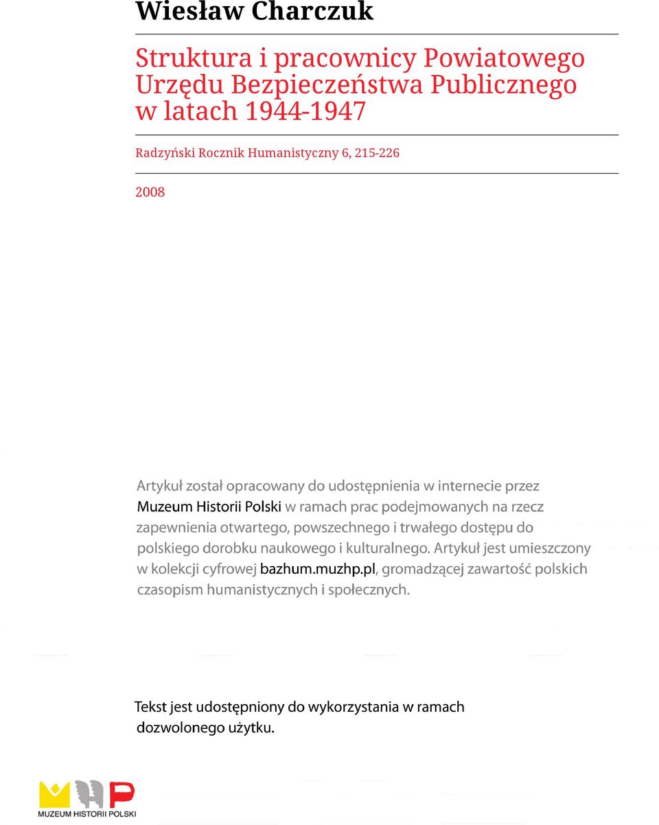 Bezpieczeństwa Publicznego w latach
