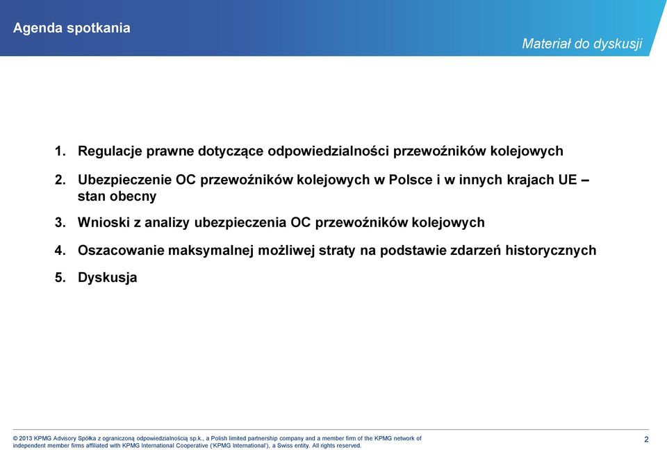 Ubezpieczenie OC przewoźników kolejowych w Polsce i w innych krajach UE stan