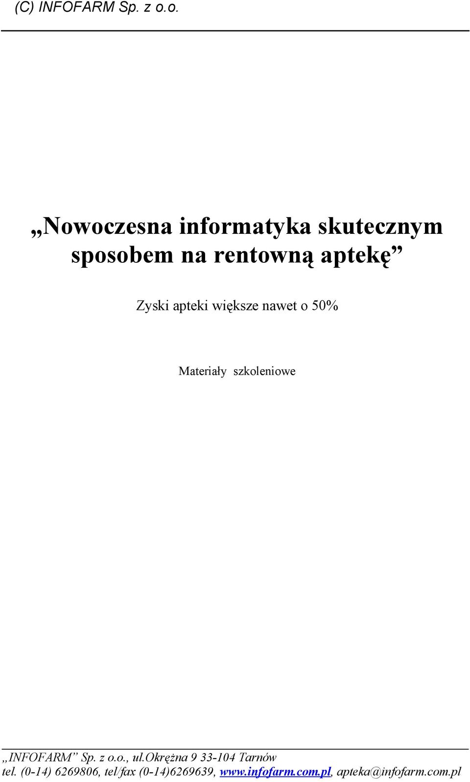 rentowną aptekę Zyski apteki