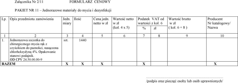 1440 chirurgicznego mycia rąk z czyścikiem do paznokci,