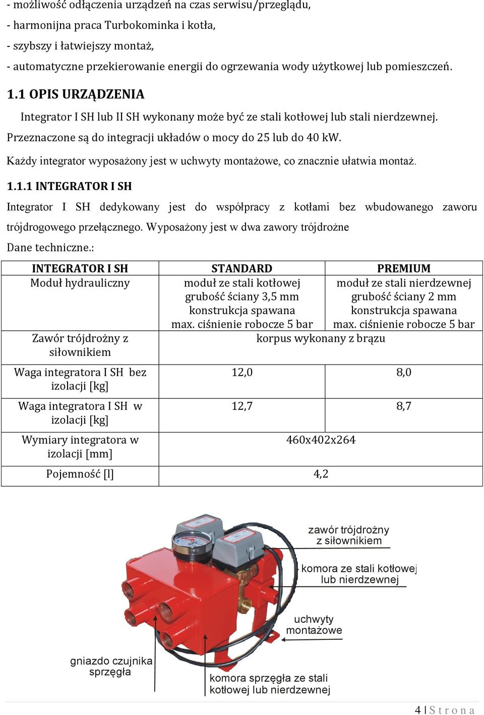 Każdy integrator wyposażony jest w uchwyty montażowe, co znacznie ułatwia montaż. 1.