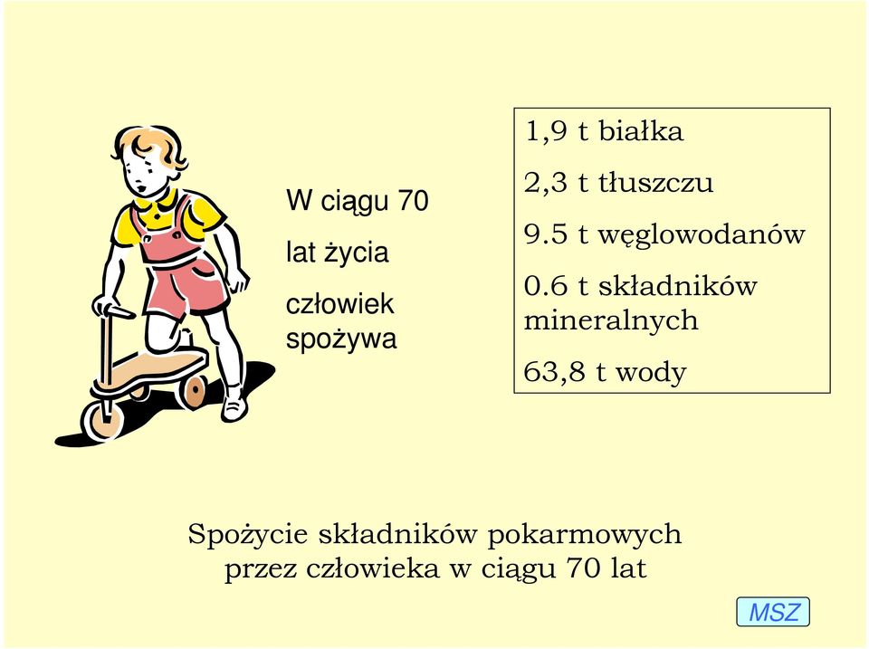 6 t składników mineralnych 63,8 t wody